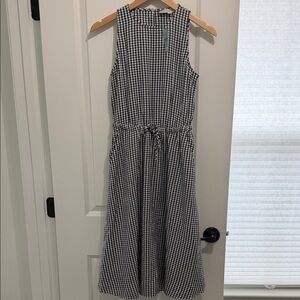 NWT! XS Petite LOFT Gingham, Seersucker Midi Dress
